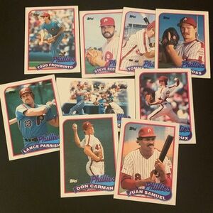 9ct 1989 Topps Philadelphia Phillies Trading Cards